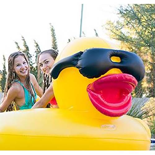 GAME Giant Inflatable Floating Riding Derby Duck Pool Float Lounge (Open Box)