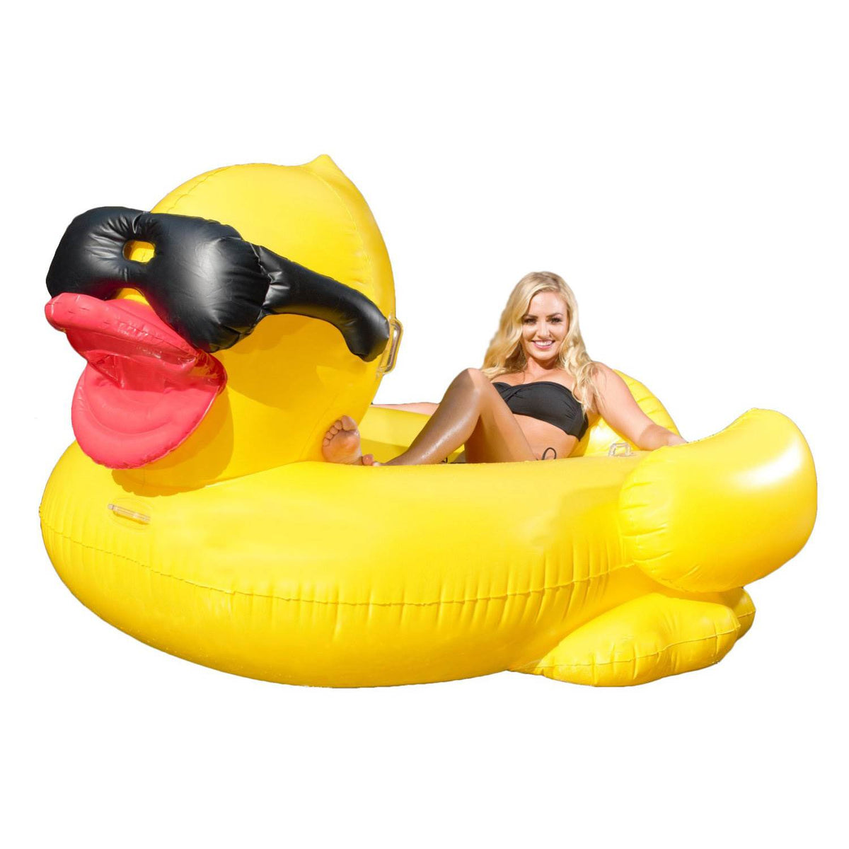 GAME Giant Inflatable Floating Riding Derby Duck Pool Float Lounge (Open Box)