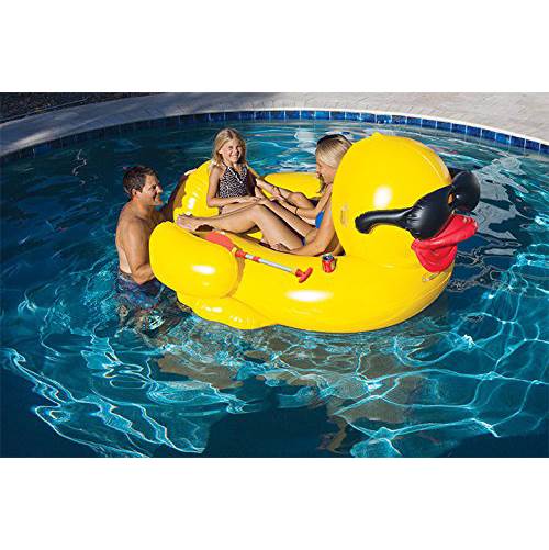 GAME Giant Inflatable Floating Riding Derby Duck Pool Float Lounge (Open Box)