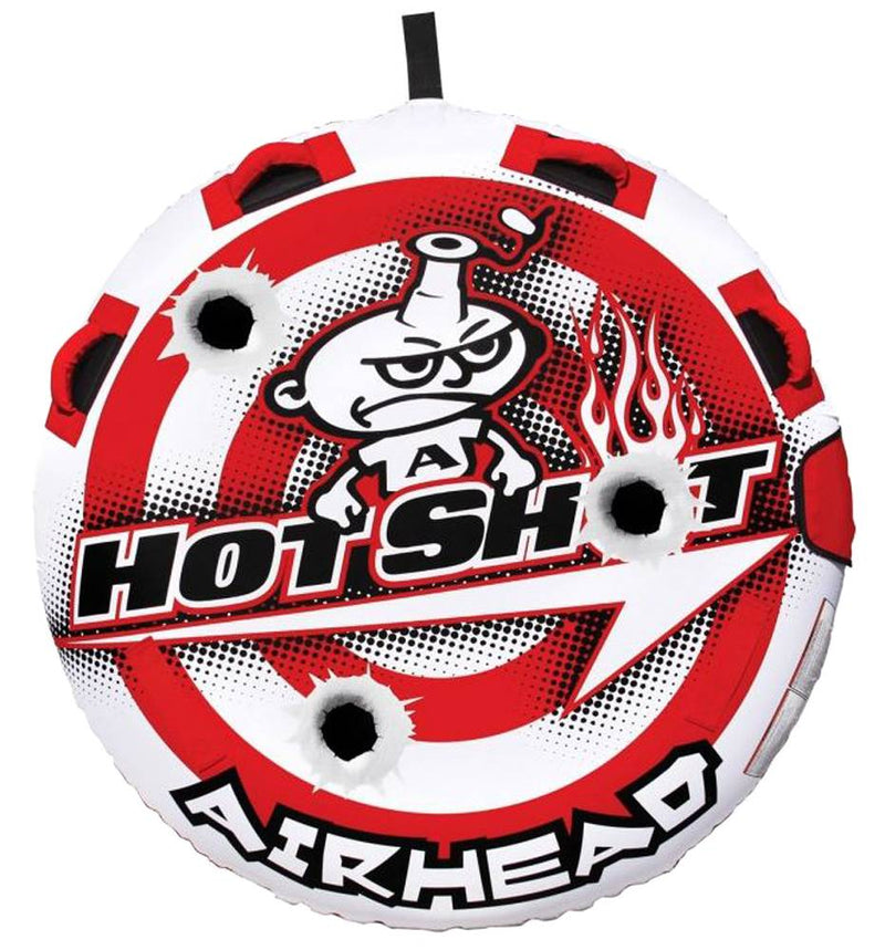 Airhead Hot Shot 2 Inflatable Round Single Rider Towable Tube with 60&