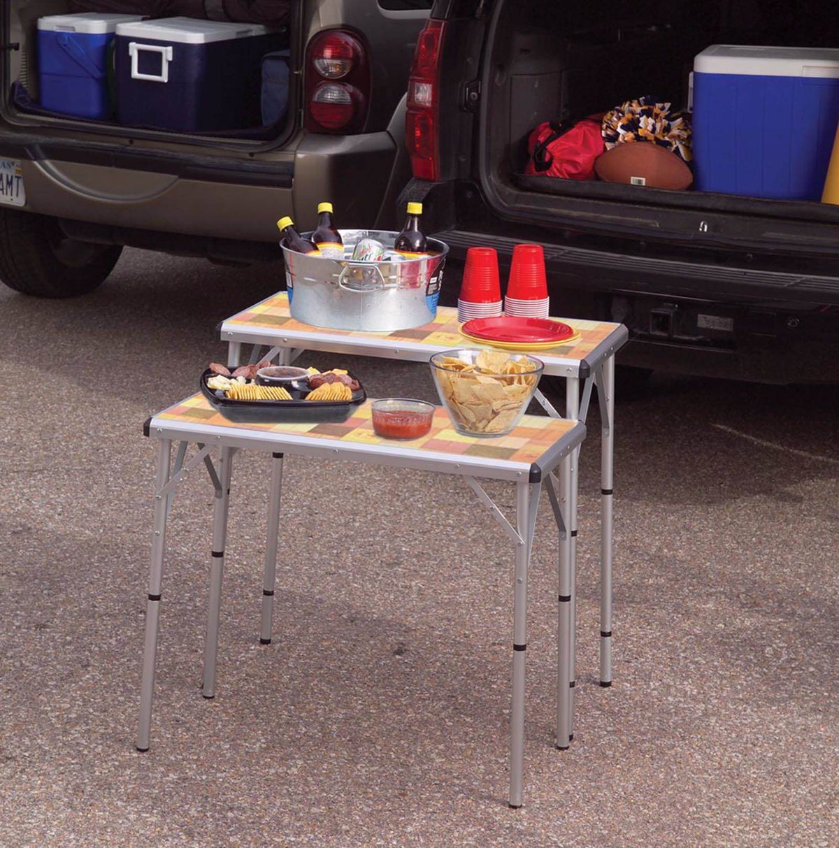 PackAway 4-1 Portable Mosaic Camping Tailgating Outdoor Picnic Table (Open Box)