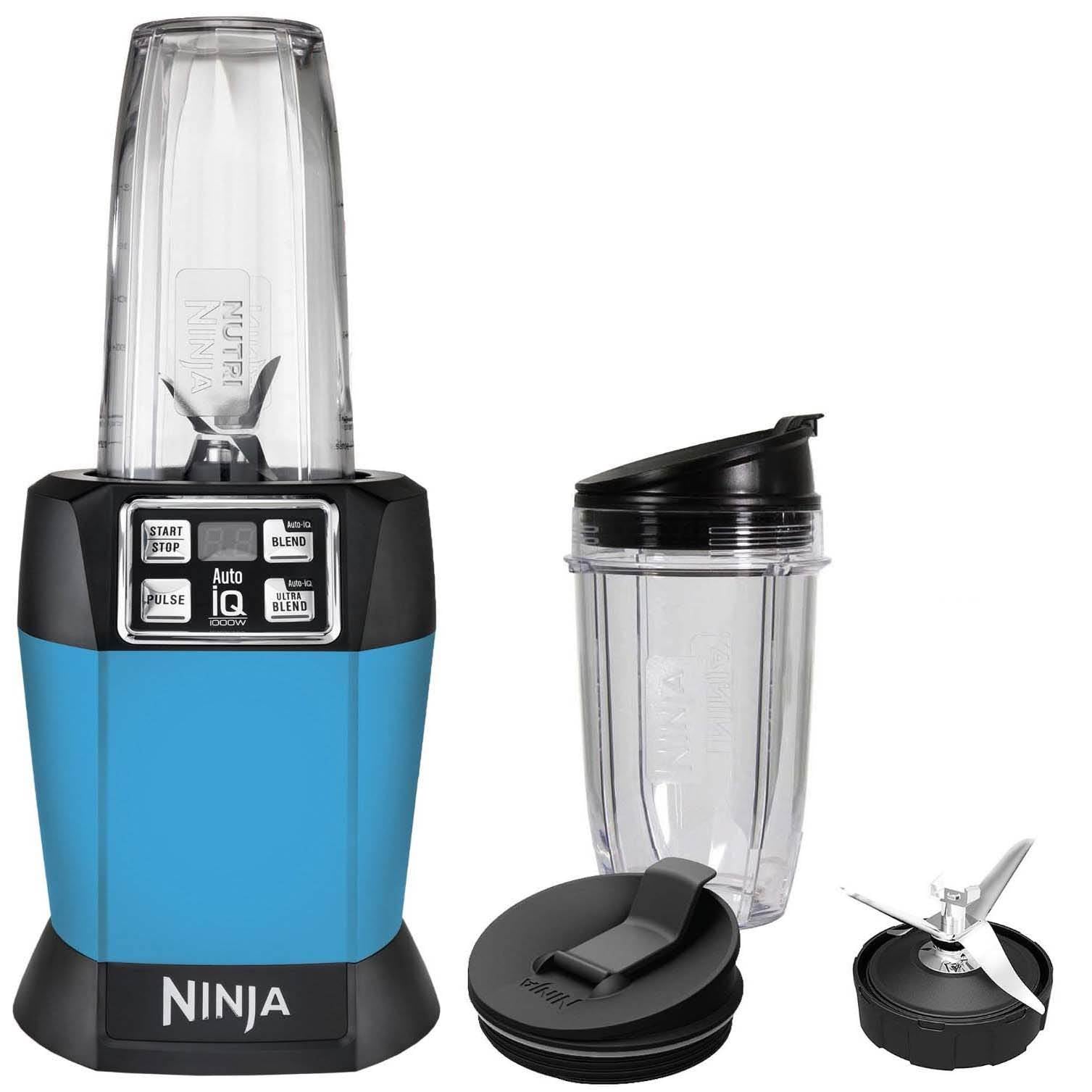 Ninja Auto-iQ Nutri Ninja 1000W Blender, Turquoise BL483 (Certified Refurbished)