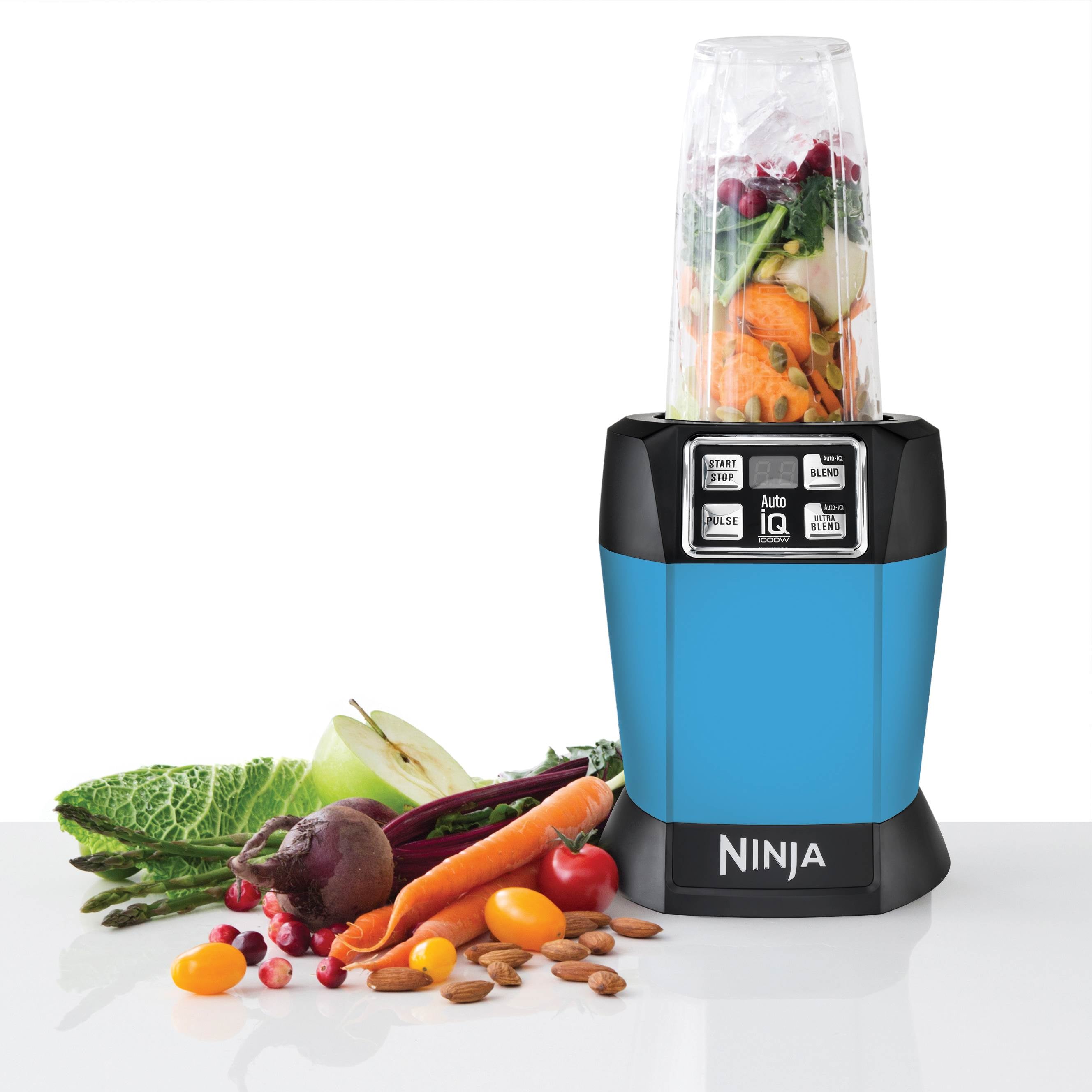 Ninja Auto-iQ Nutri Ninja 1000W Blender, Turquoise BL483 (Certified Refurbished)