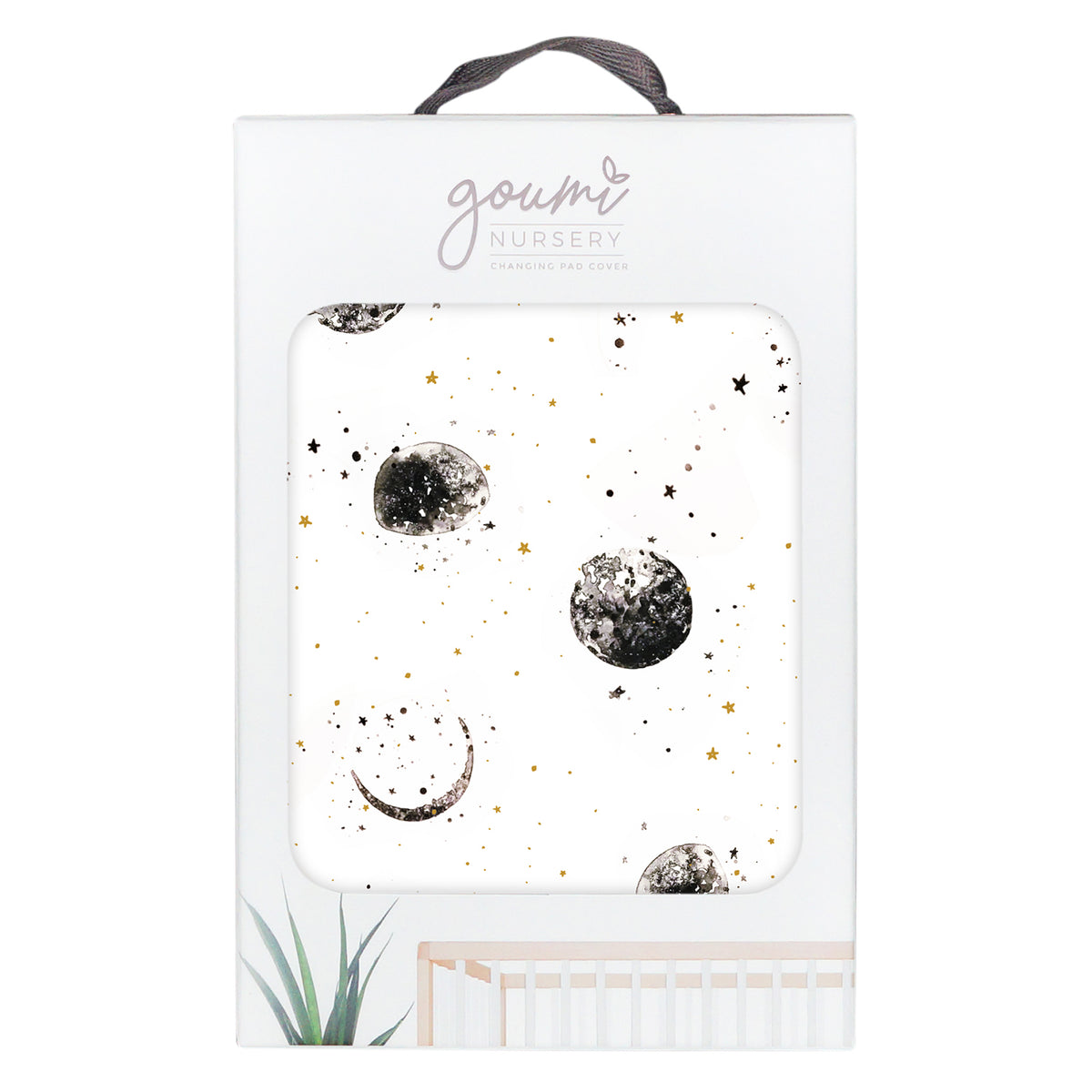 Goumikids Organic Cotton Bamboo Baby Removable Changing Pad Cover, Manu Moons - VMInnovations
