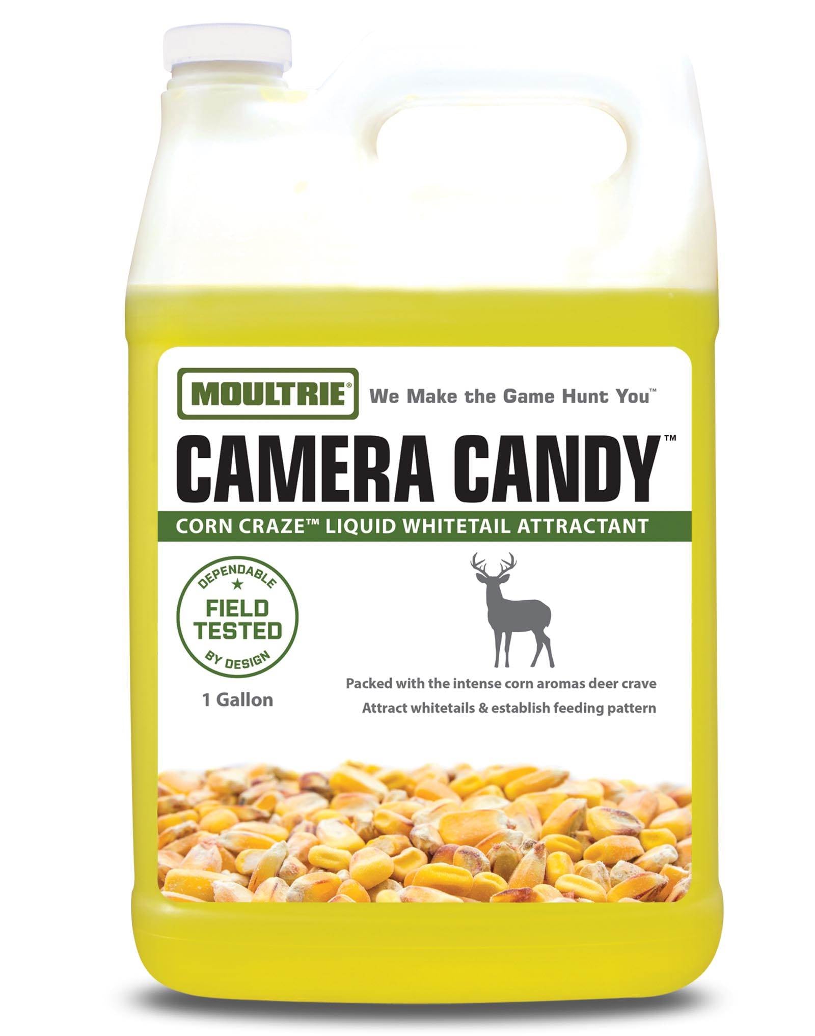 (2) Moultrie Camera Candy Corn Craze Liquid Deer Attractant Bottles | 2 Gallons