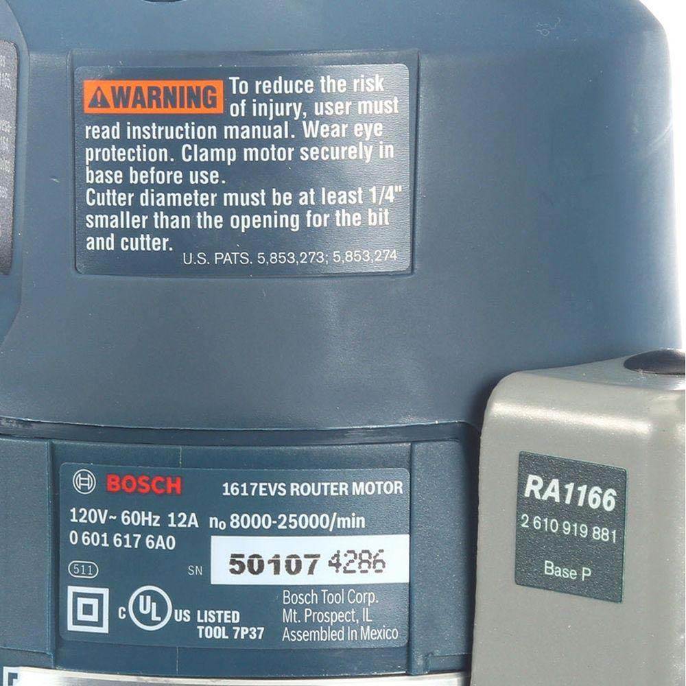 Bosch 12 Amp 2.25 Horsepower Plunge Fixed Base Variable Speed Router (Open Box)