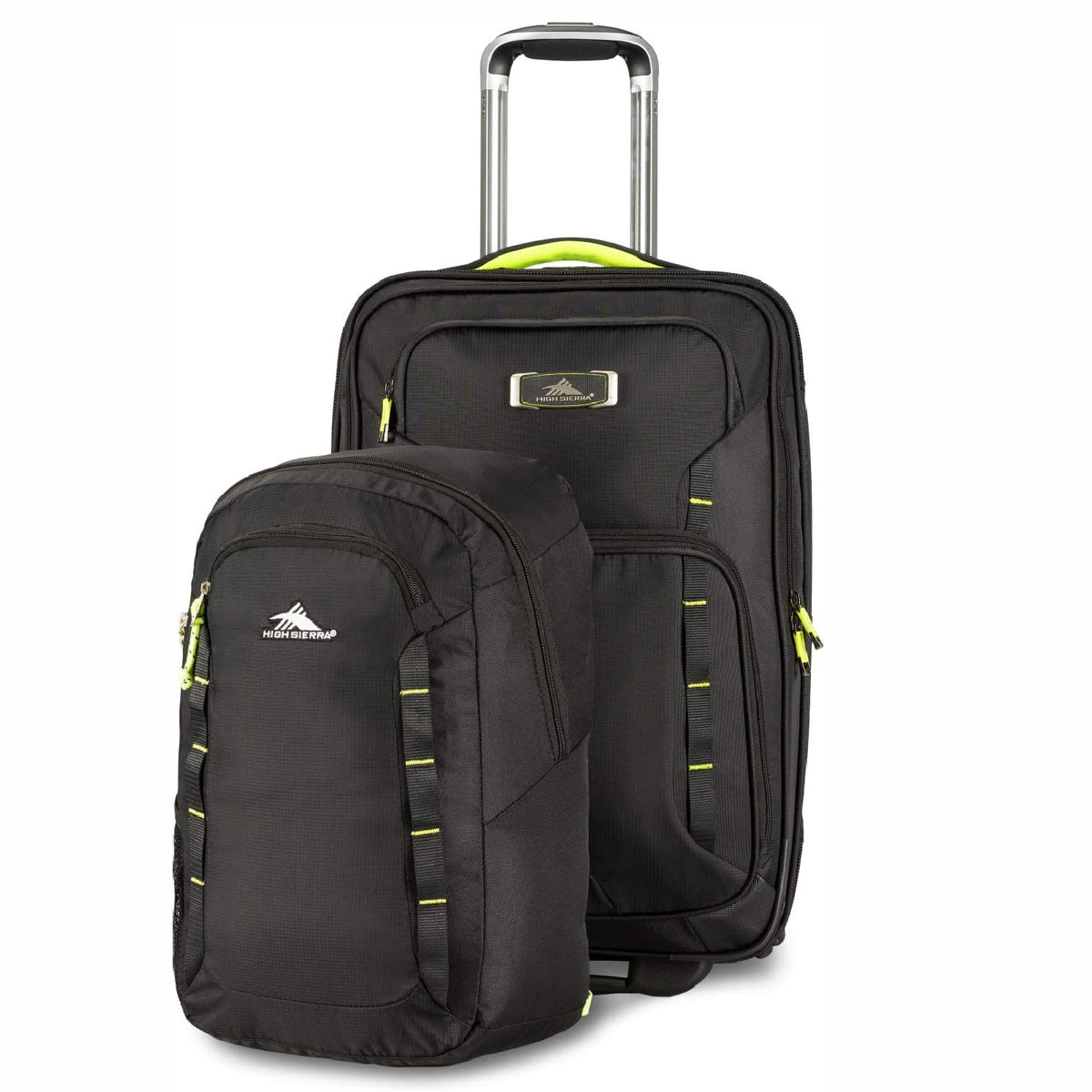 High Sierra Wheeled Carry on Bundle with Rolling Duffle and Backpack (Open Box)