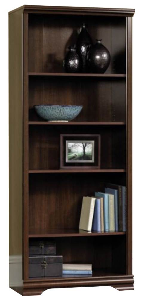 Sauder Furniture Carolina Estate 5-Shelf Adjustable Bookcase, Cherry (Open Box)