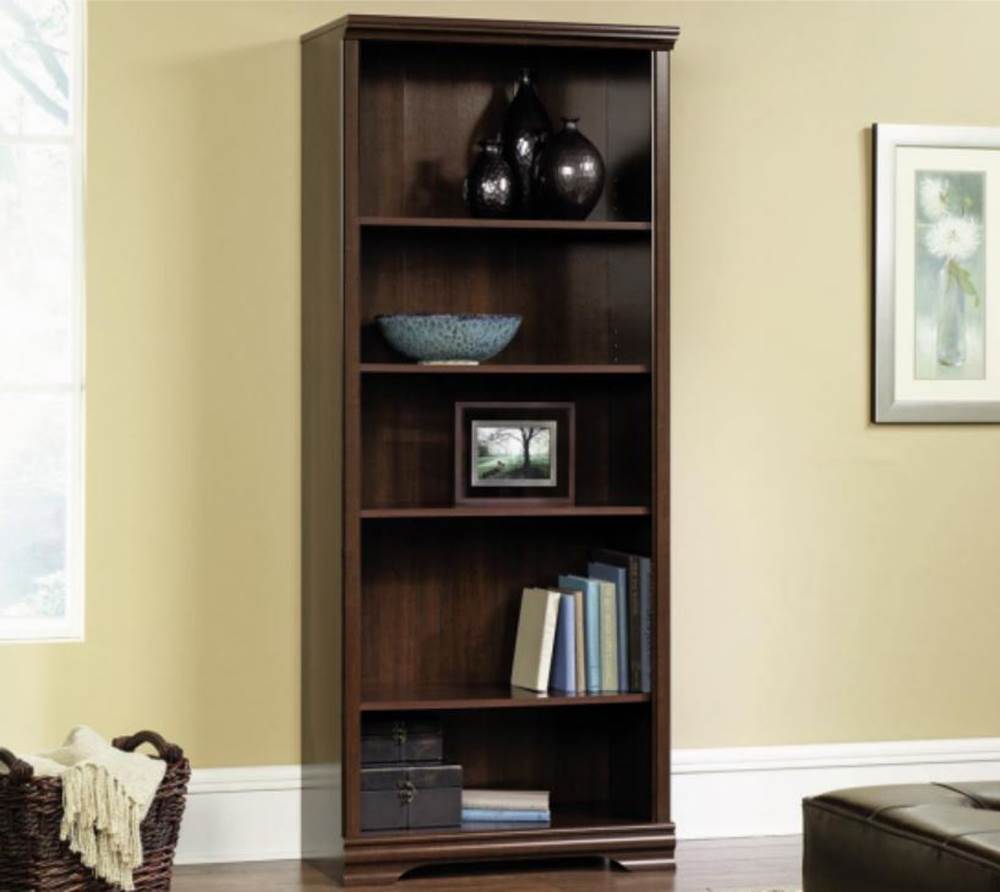 Sauder Furniture Carolina Estate 5-Shelf Adjustable Bookcase, Cherry (Open Box)