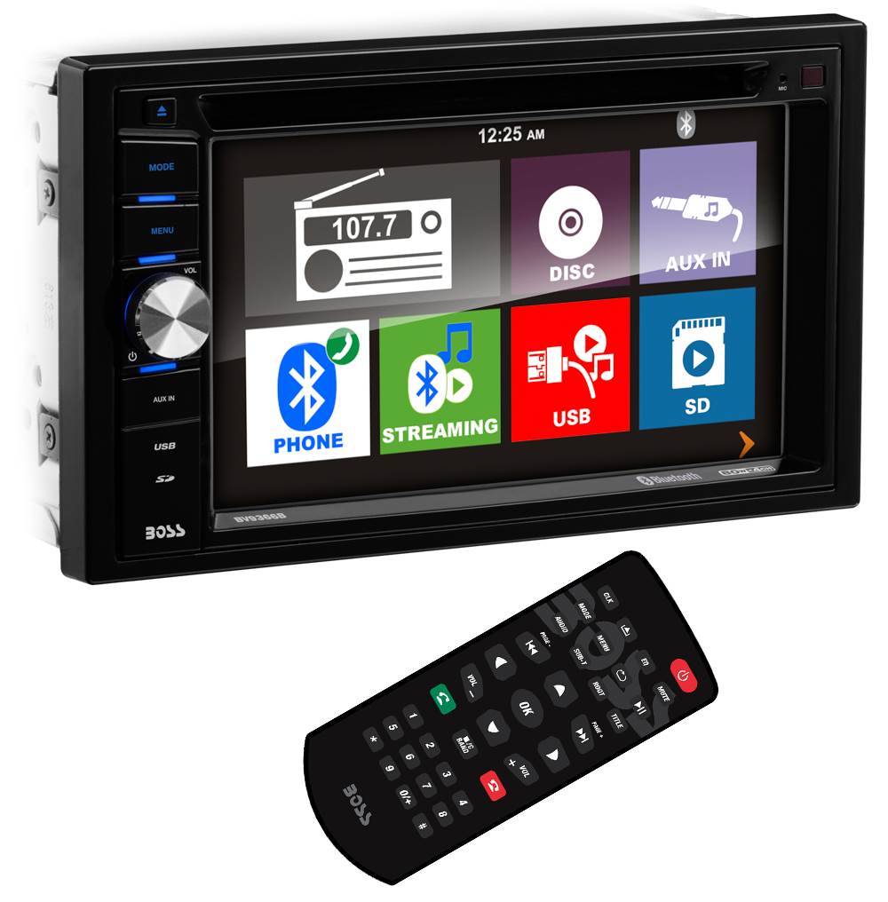 Boss Audio BV9366B 6.2" 2-DIN In-Dash DVD/MP3 Bluetooth Touchscreen Car Monitor