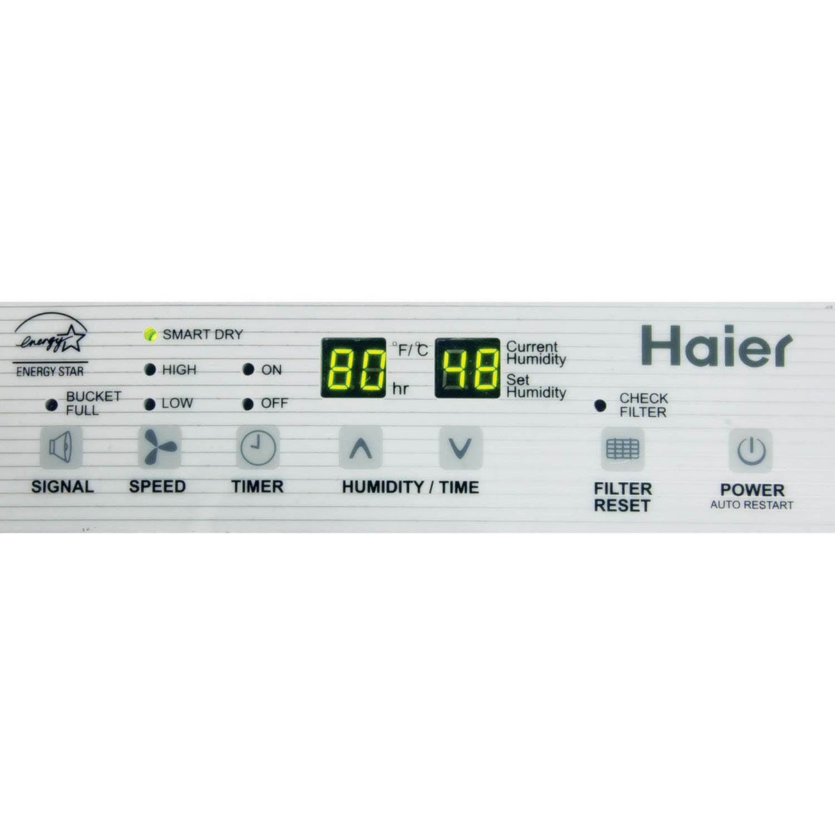Haier 2 Speed Portable Electronic Air Dehumidifier with Drain 45 Pint (Open Box)
