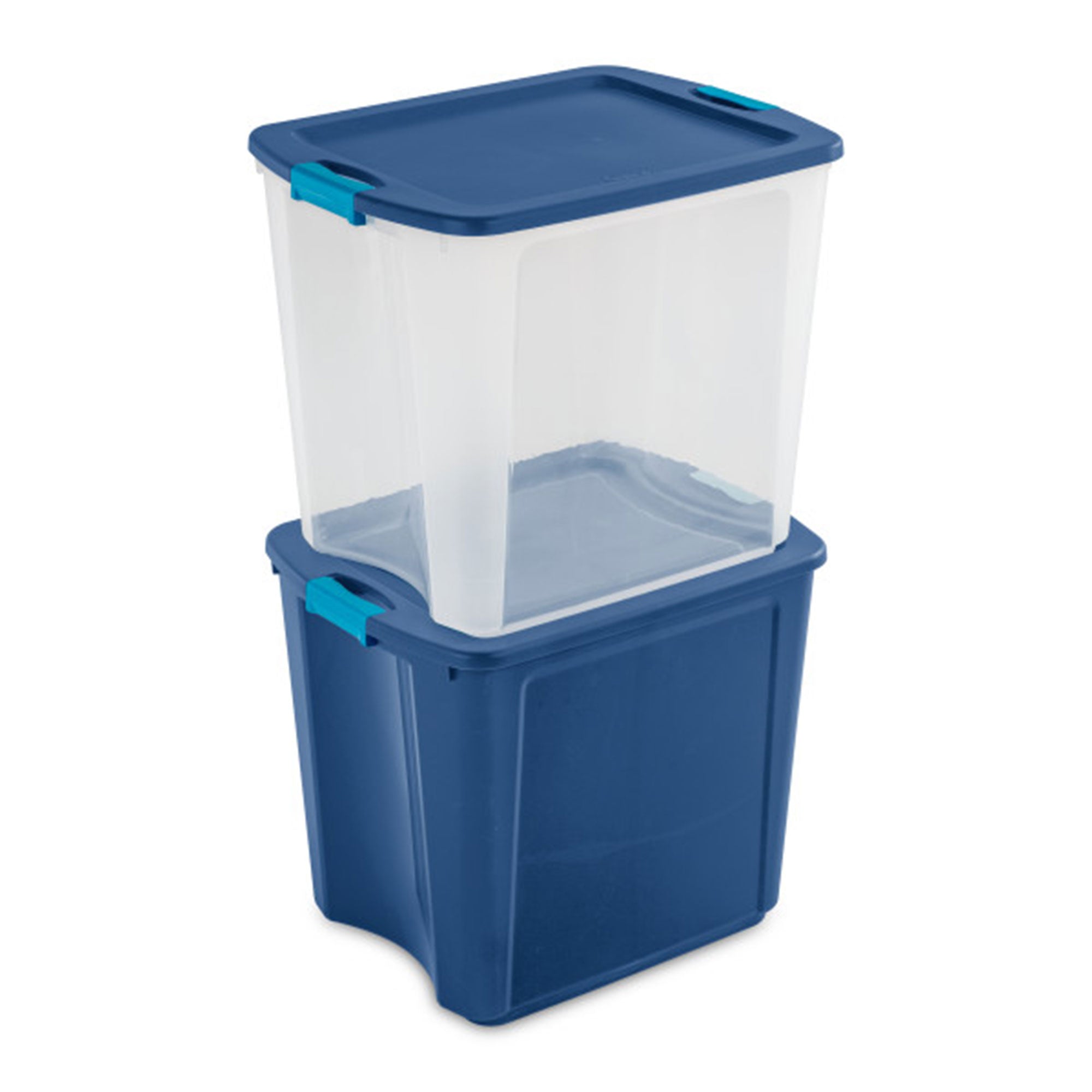 Sterilite 26 Gal Latching Lid Storage Tote Container w/ Handles, Blue (8 Pack) - VMInnovations