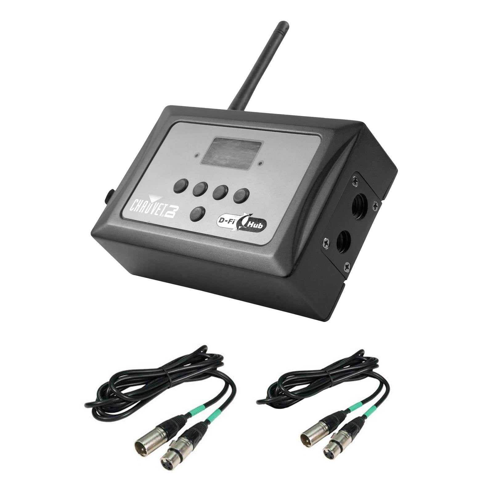 Chauvet DJ D-FI Hub Wireless DFI 2.4 GHz DMX Transmitter or Receiver w/ Cables