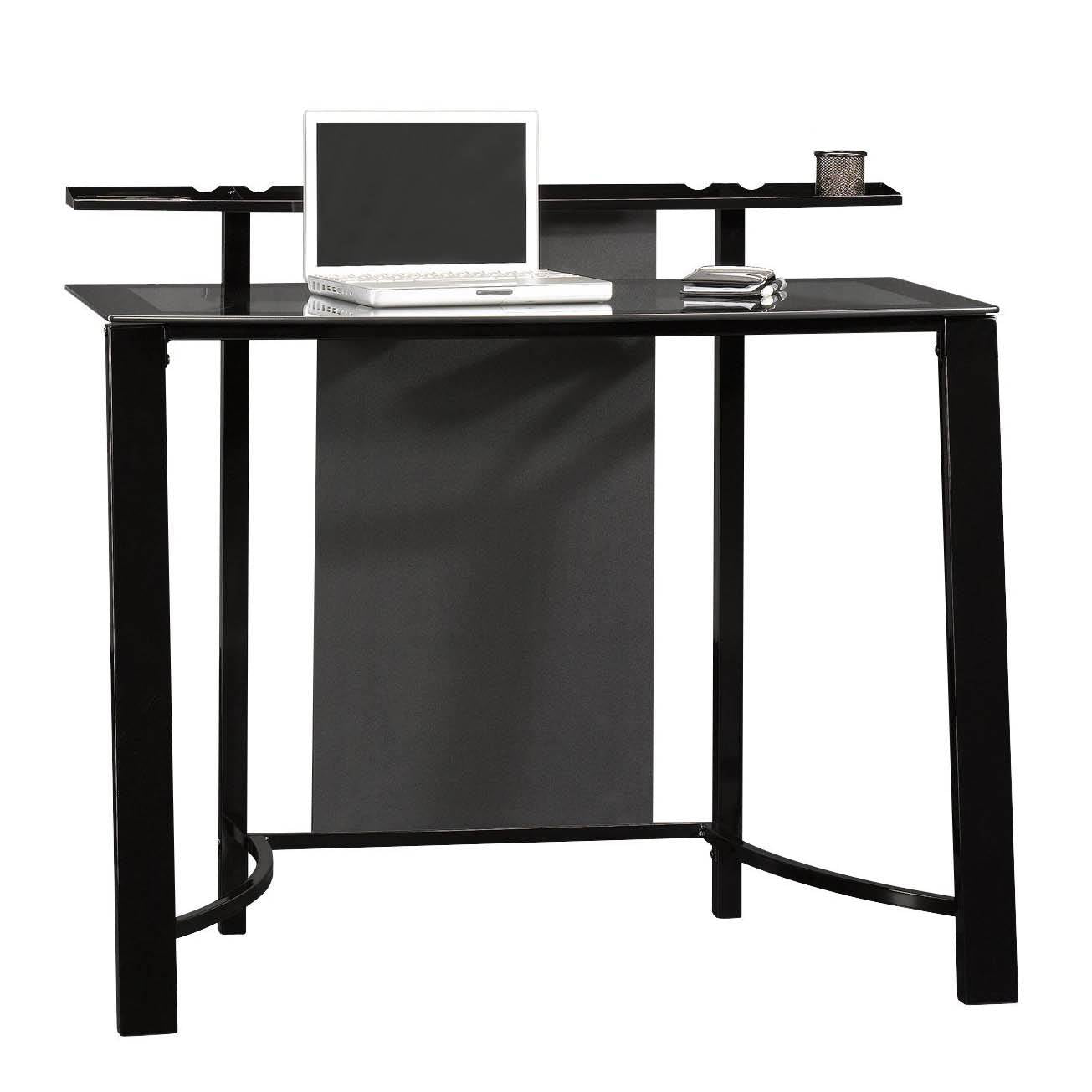 Sauder Furniture Mirage Desk with Tempered Glass Top, Black SF-411969 (Open Box)