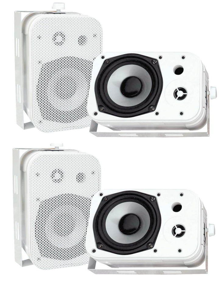 Pyle PDWR40W 5.25" White Indoor/Outdoor Waterproof Home Theater Speakers, 2 Pair - VMInnovations