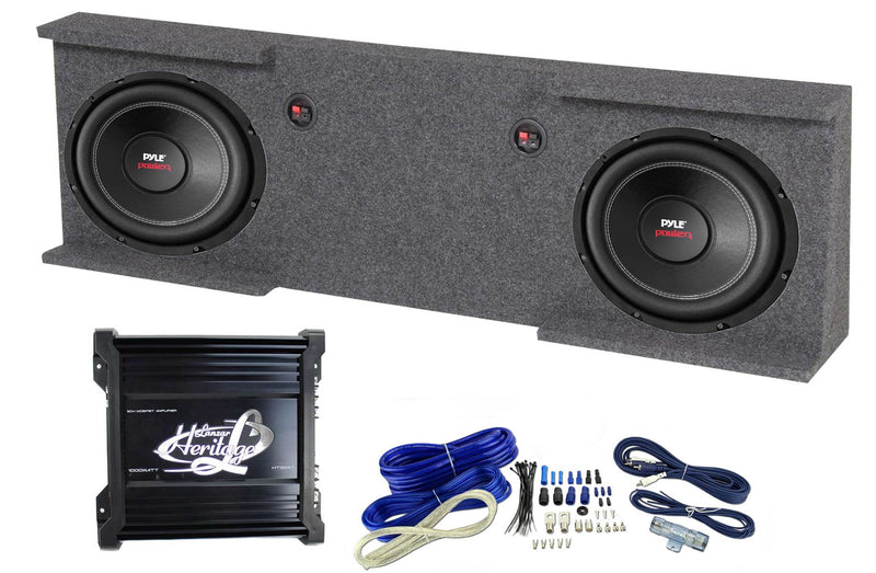 GMC Chevy Crew Cab 07-13 Box + 2)  Pyle 10" Subwoofers + Lanzar 2-Ch Amp + Wire