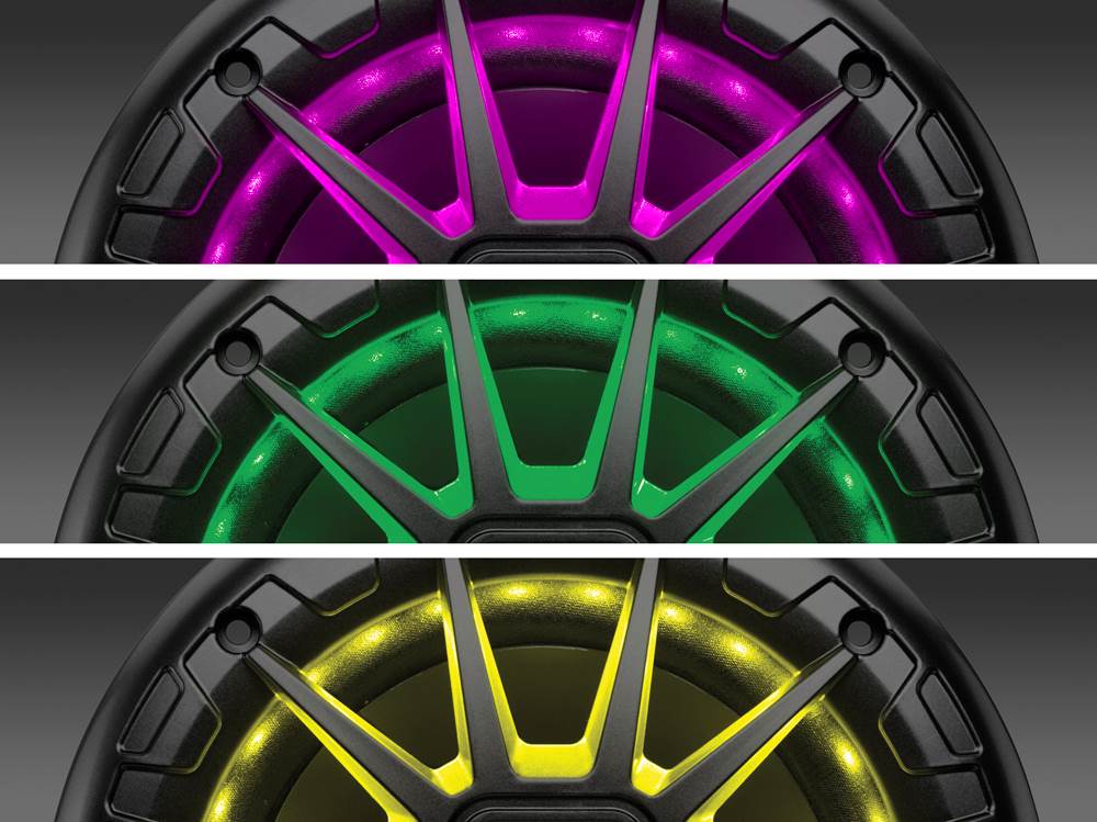 4) BOSS Audio MRGB65B 6.5" 400W Boat Marine RGB LED Light Speakers Black 2 Pairs