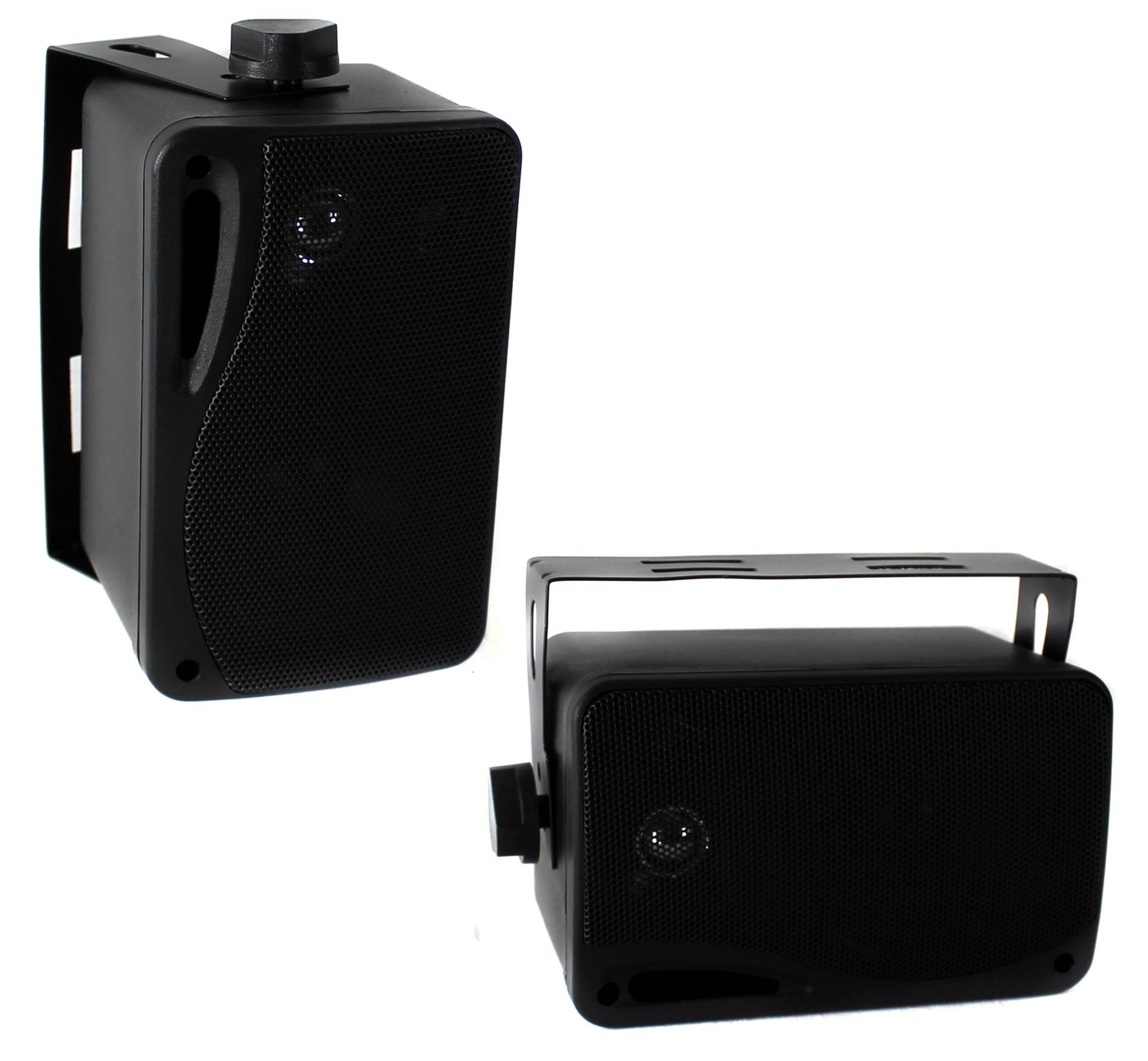 Pyle PLMR24B 3.5" 200W Box Speakers 4 Pack & PT260A Home Digital Stereo Receiver - VMInnovations