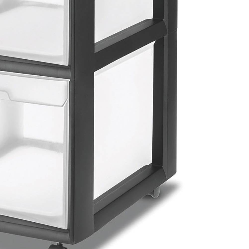 Sterilite 2-Drawer Plastic Black File Cart for Home or Office Storage (Open Box)