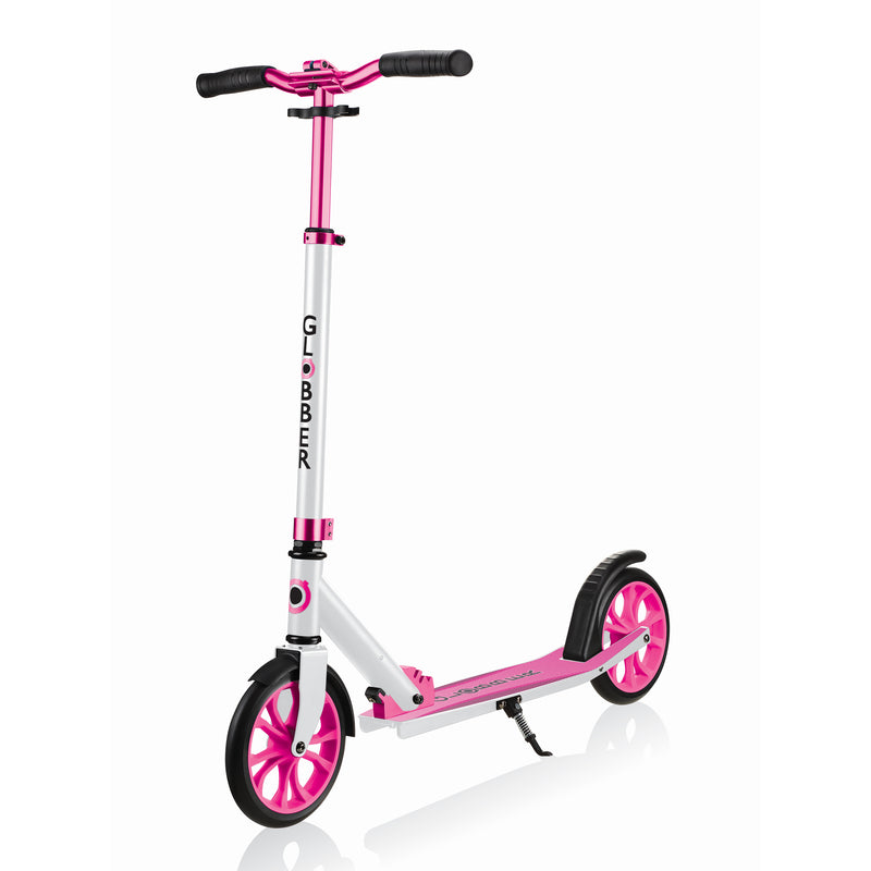 Globber NL 500-205 Lightweight Foldable 2-Wheel Kick Scooter, White and Pink - VMInnovations