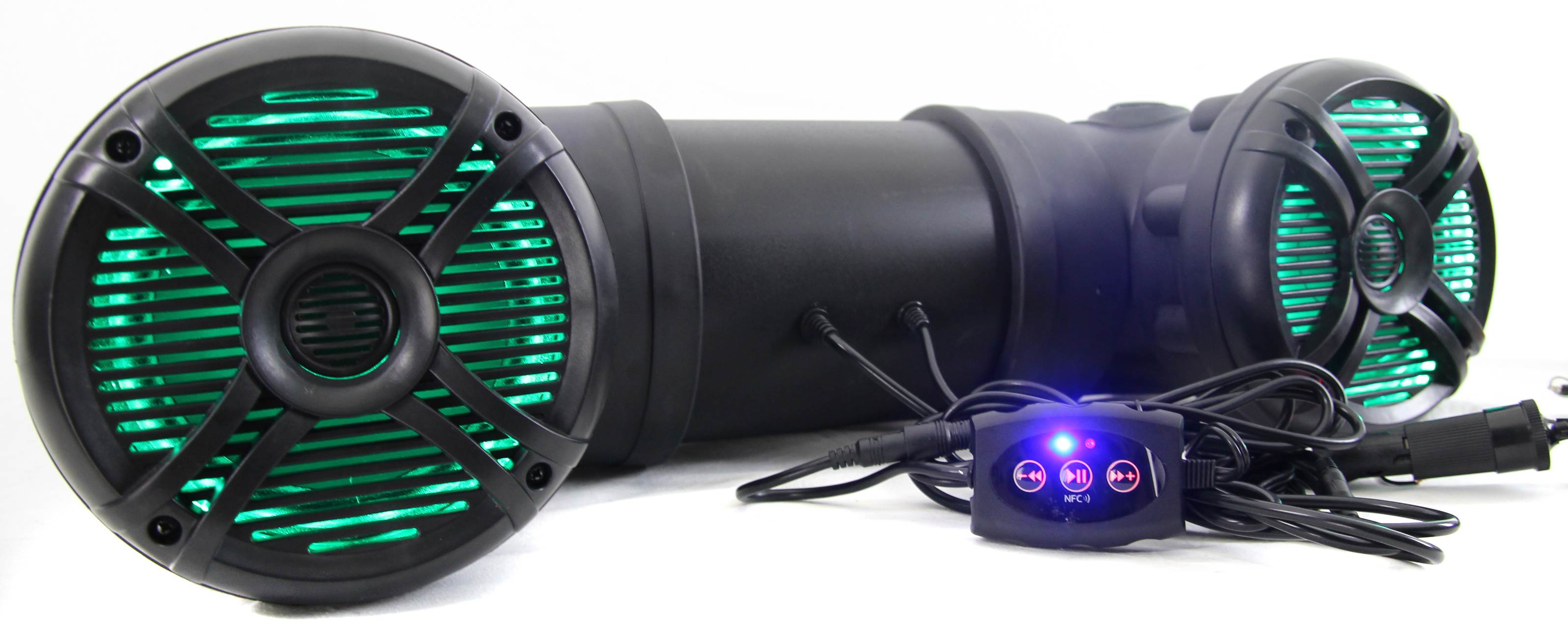 Q Power 500W Marine Bluetooth ATV Speaker System with LED Lights (Open Box)