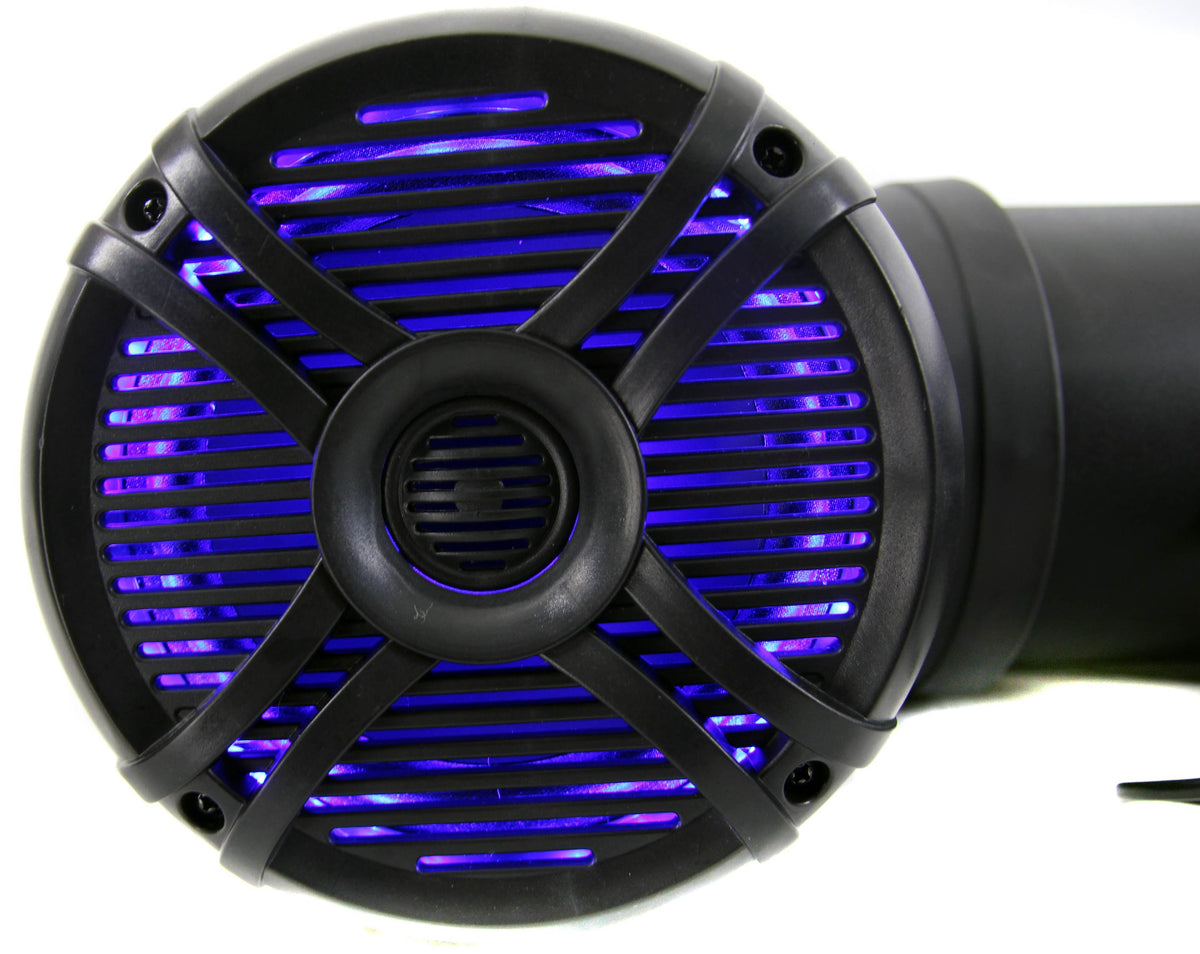 Q Power 500W Marine Bluetooth ATV Speaker System with LED Lights (Open Box)