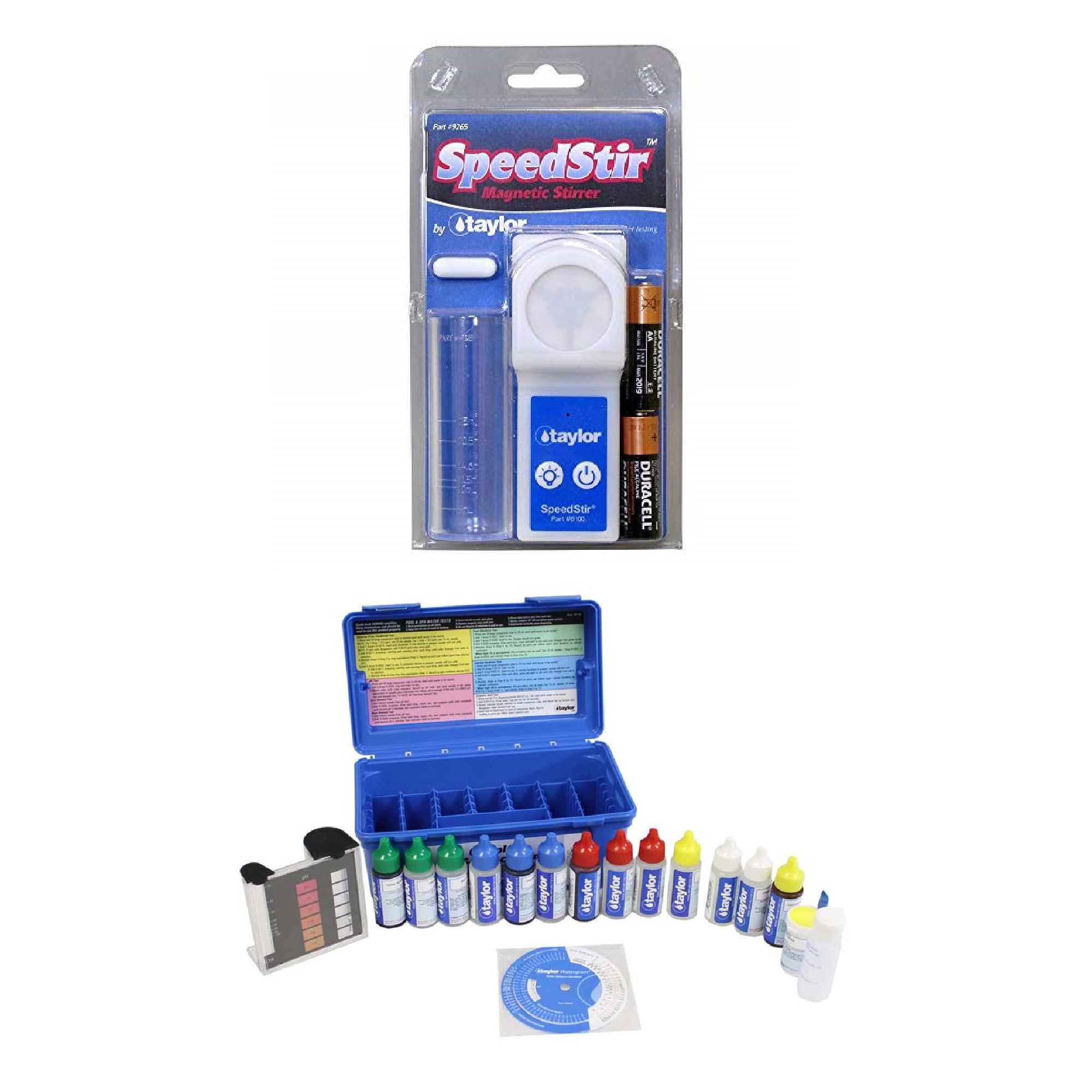 Taylor Magnetic Stirrer Pack w/ Complete FAS-DPD Pool Test Kit - VMInnovations