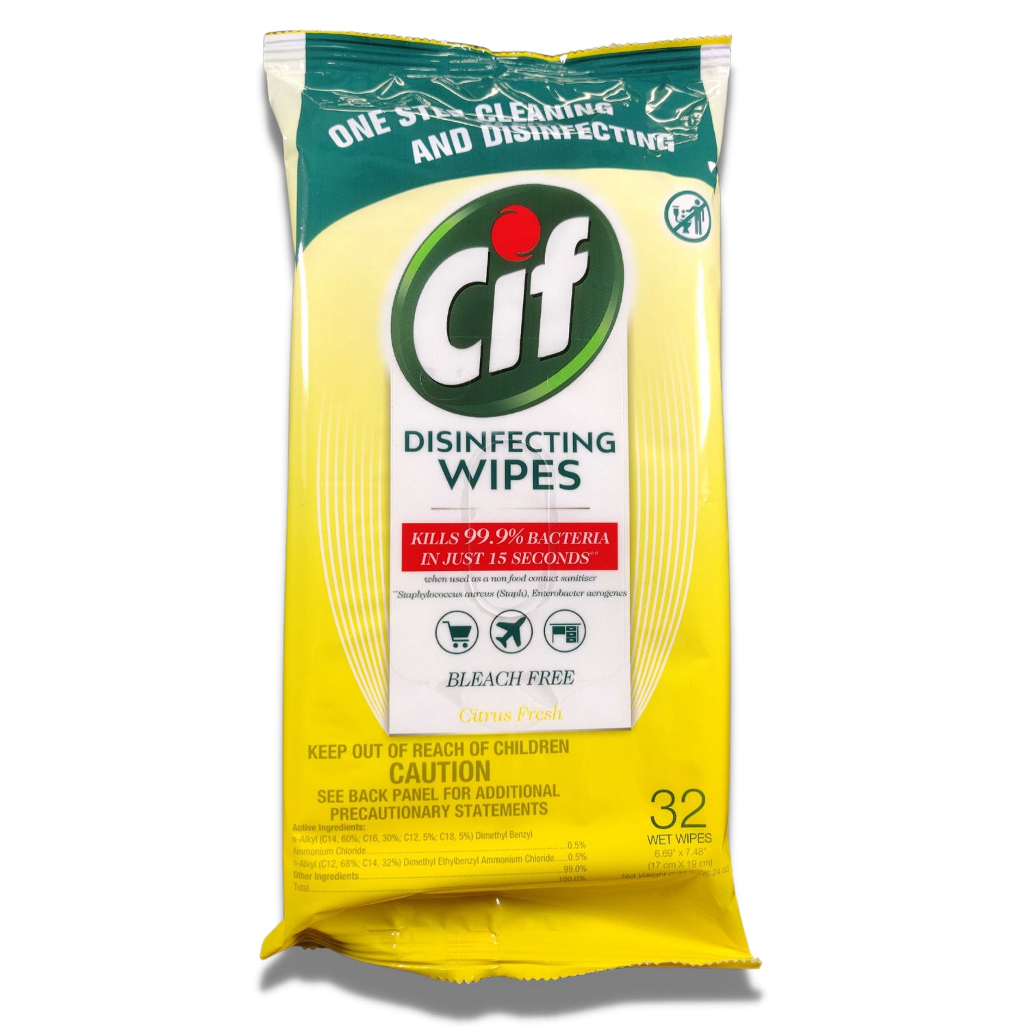 Fine Life Products Cif Multi Surface Disinfecting Citrus Wet Wipes, 32 Count - VMInnovations