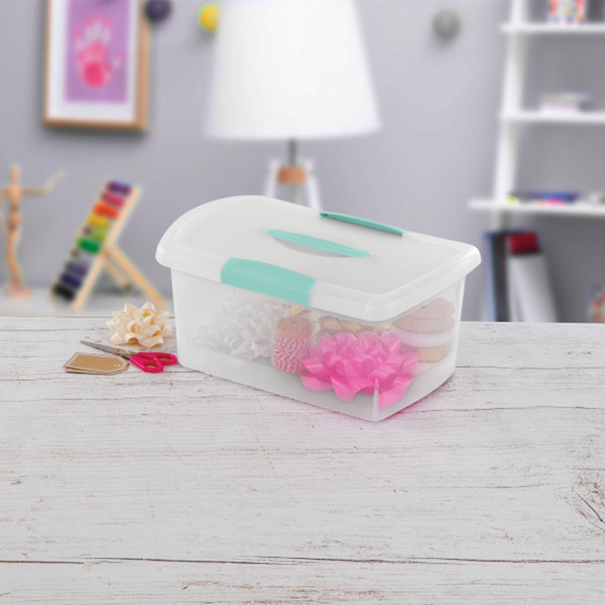 Sterilite 18748606 Medium Nesting ShowOffs Clear File Box w/ Latches (12 Pack)