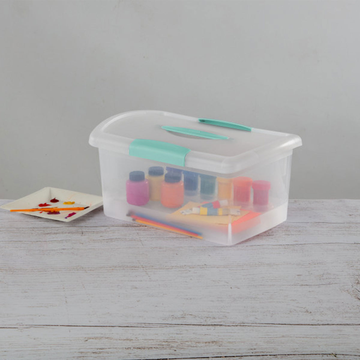 6-Pk Sterilite Medium Nesting ShowOffs Clear File Box with Latches (Open Box)