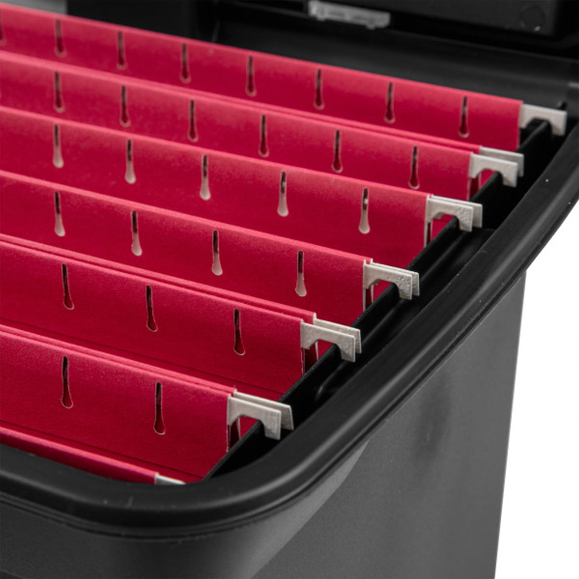 Sterilite Portable Lockable File Box w/ Extra Compartment & Handle (4 Pack) - VMInnovations