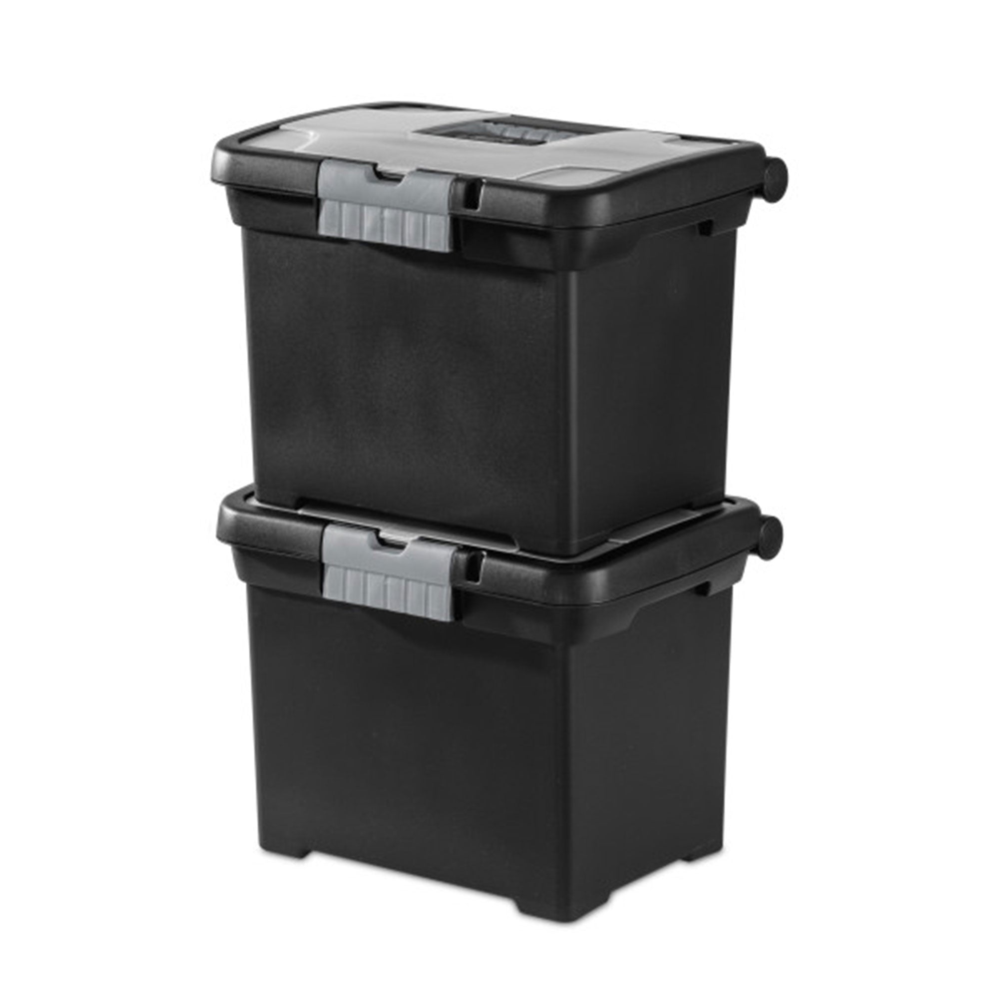 Sterilite Portable Lockable File Box w/ Extra Compartment & Handle (4 Pack) - VMInnovations