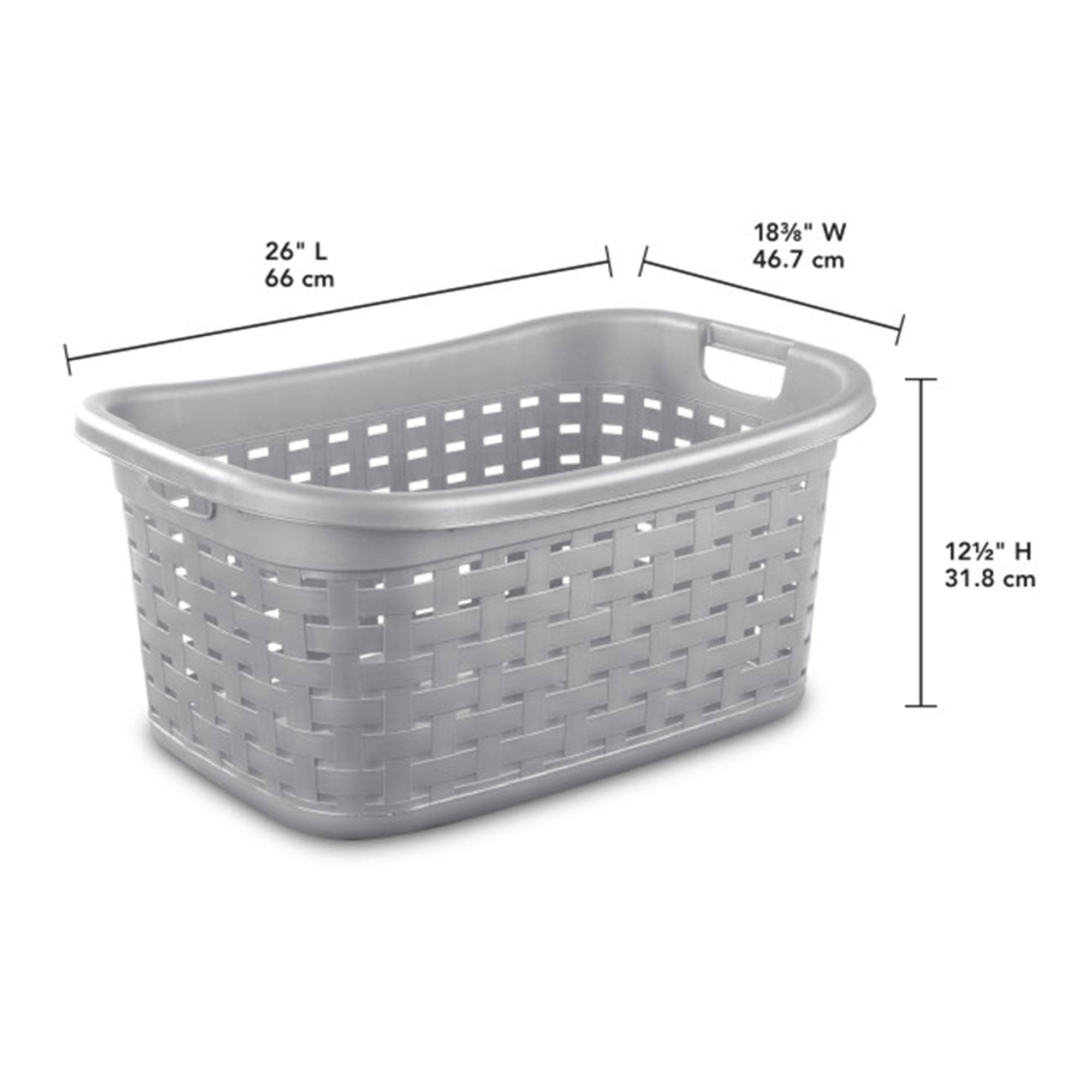 Sterilite Weave Laundry Basket with Wicker Pattern, Cement Gray (36 Pack)