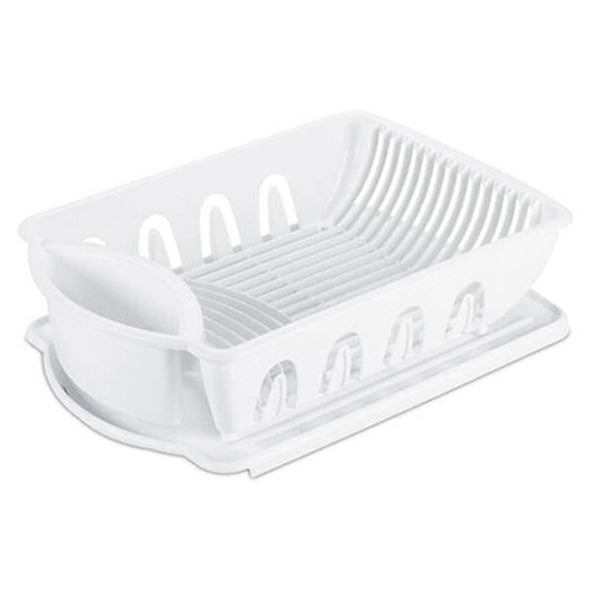 Sterilite Large 2-Piece Plastic Sink and Drain Board, White | 06418006 (12 Pack)