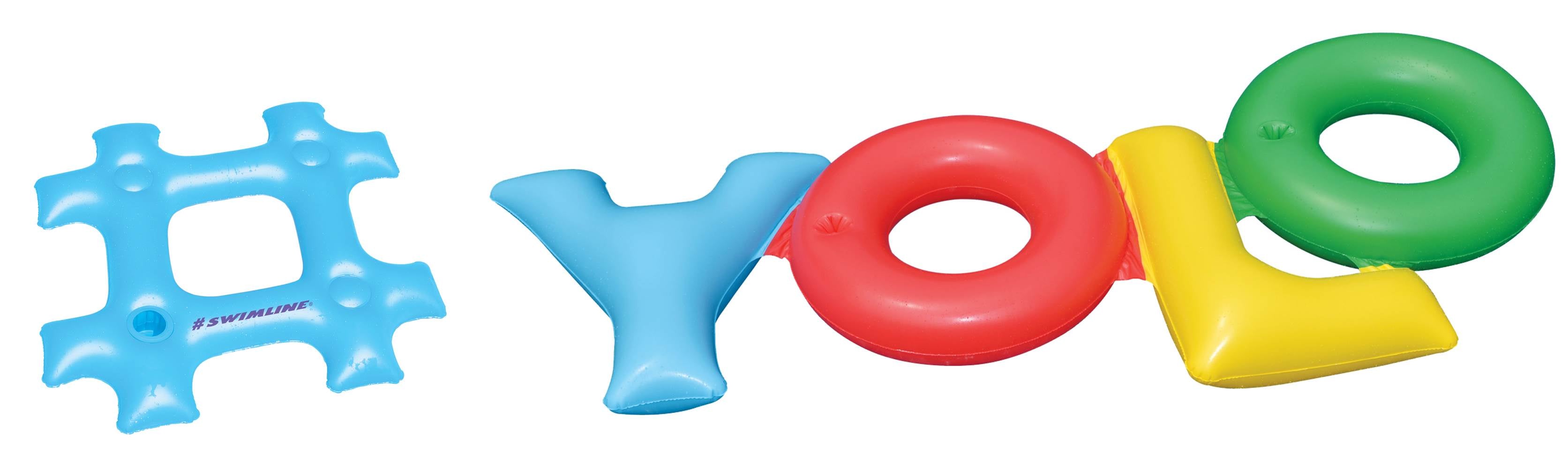 Swimline Inflatable #YOLO Swimming Pool Fun Raft Lounger Package | 90631 + 90632