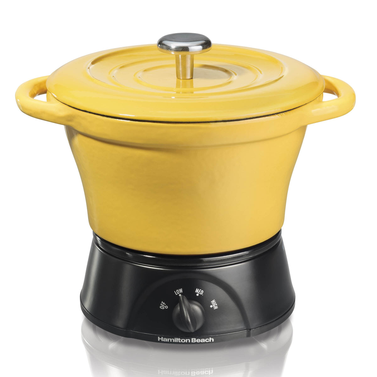 Hamilton Beach 1.5 Quart 3-Piece Cast Iron Yellow Party Crock | 33411 (Open Box)