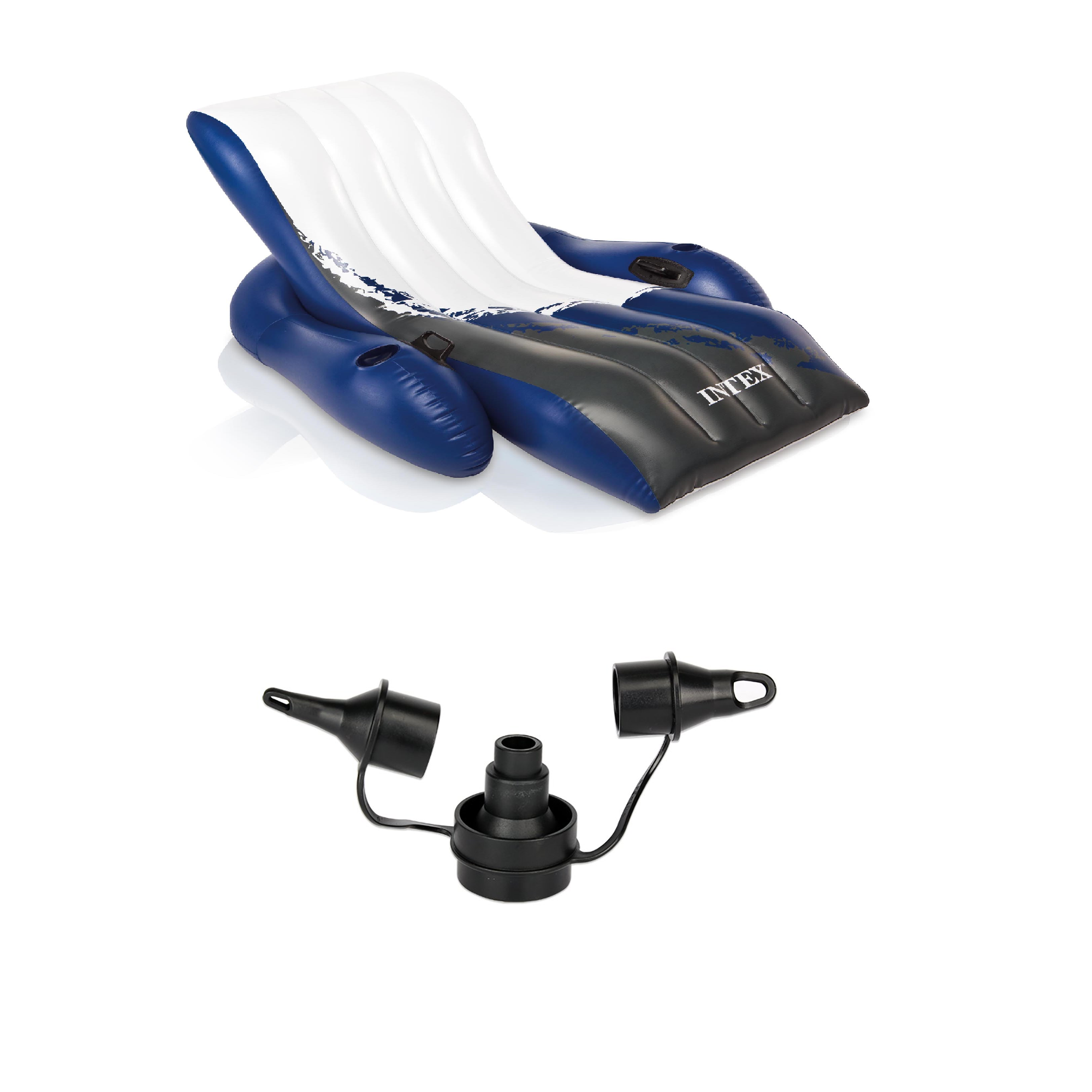Intex 120V Quick Fill AC Air Pump 3 Nozzles and Intex Recliner with Cup Holders