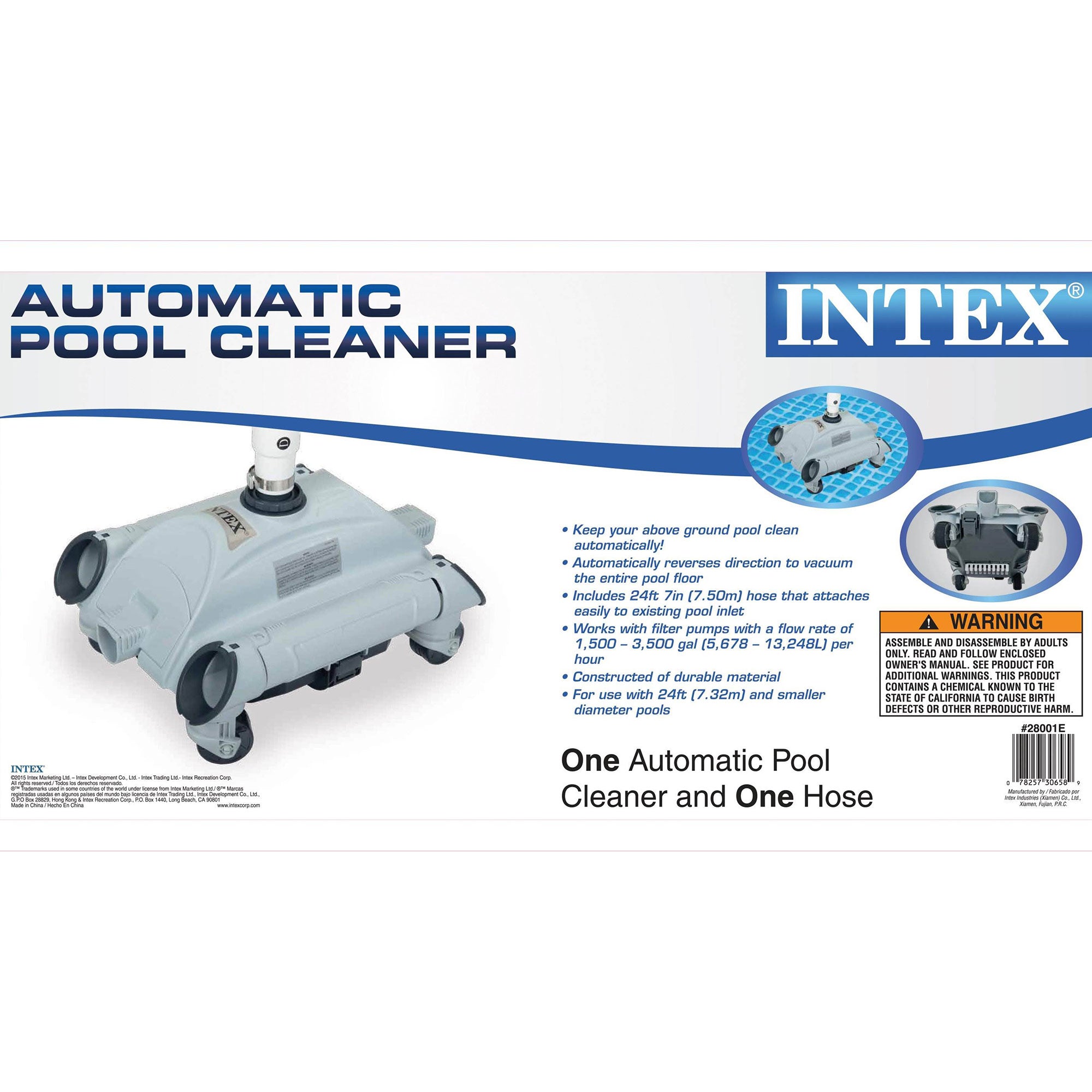 INTEX 2500 GPH Filter Cartridge Pump and Above Ground Pool Vacuum | Open Box - VMInnovations