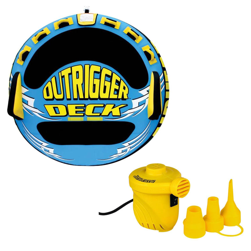 Airhead Outrigger Inflatable 3-Rider Towable and Airhead 12V Portable Air Pump