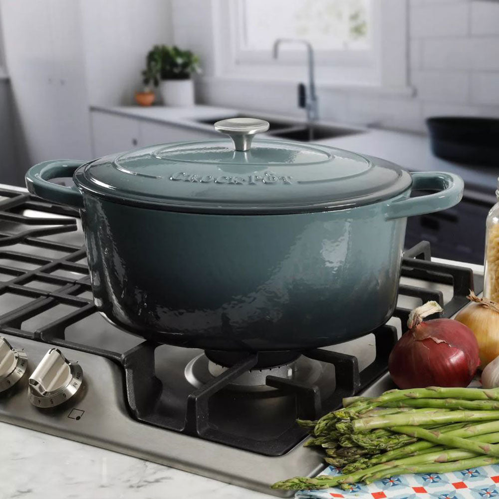 Crock-Pot 7 Quart Oval Enamel Cast Iron Covered Dutch Oven Slow Cooker (Used) - VMInnovations