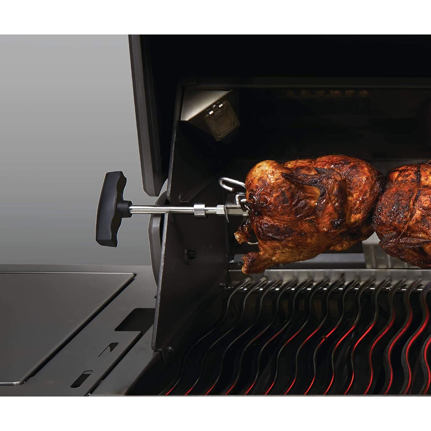 Napoleon Stainless Steel Rotisserie with Motor for Large Gas Grills (For Parts)