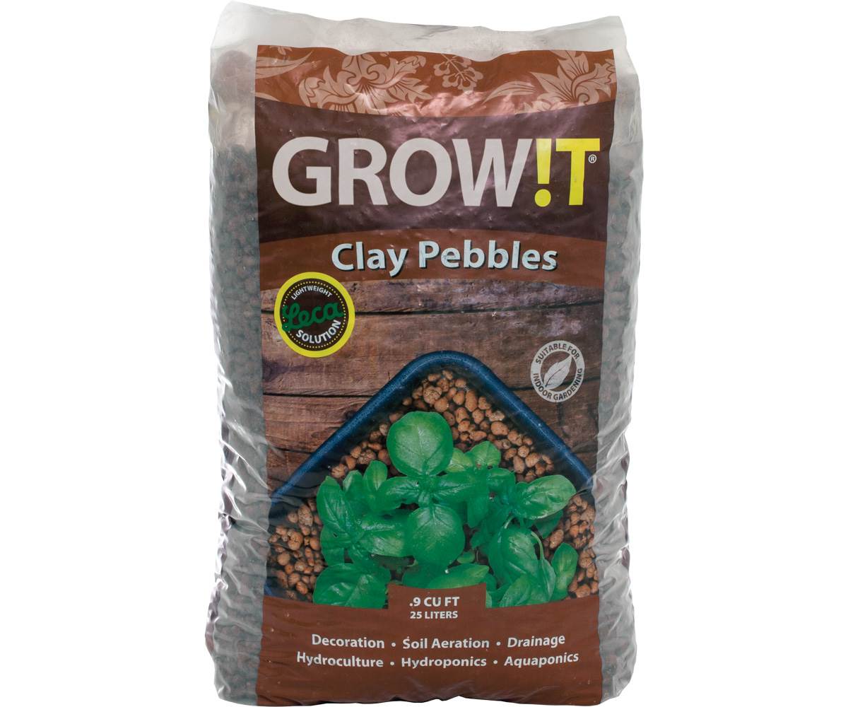 Hydrofarm GROW!T 100% Natural Clay Pebbles, 25-Liter Bag (Open Box)