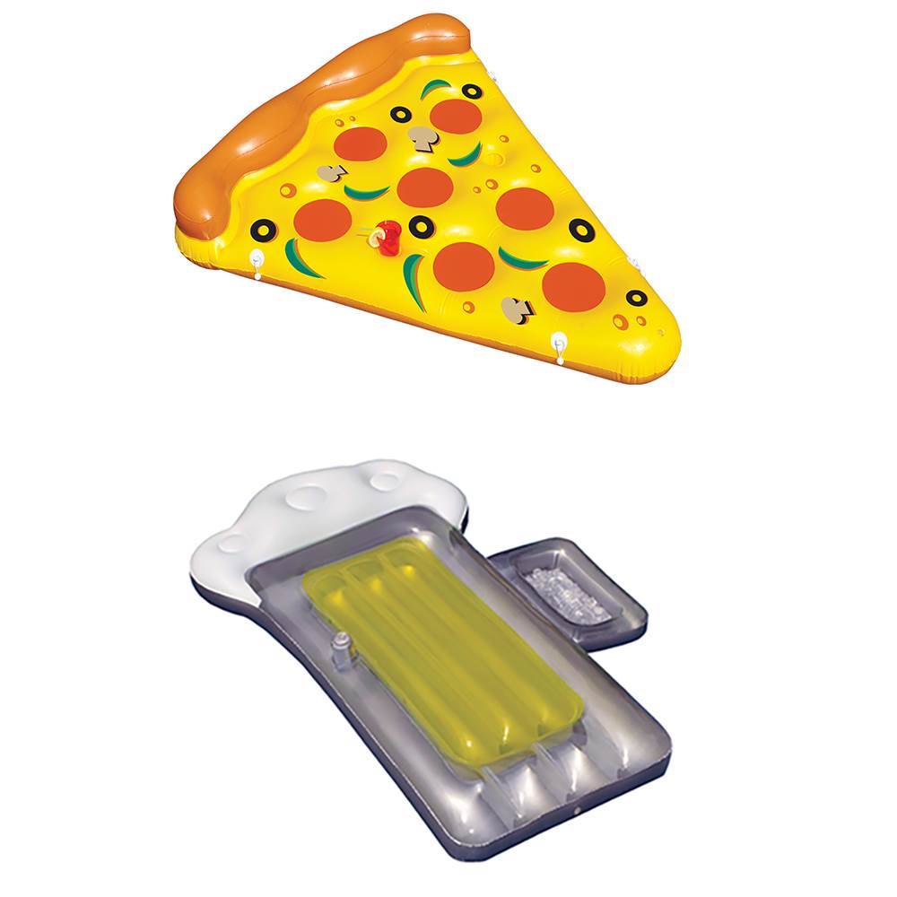 Swimline Inflatable Pizza Raft And Swimline Beer Mug Float Raft For Pool/Lake