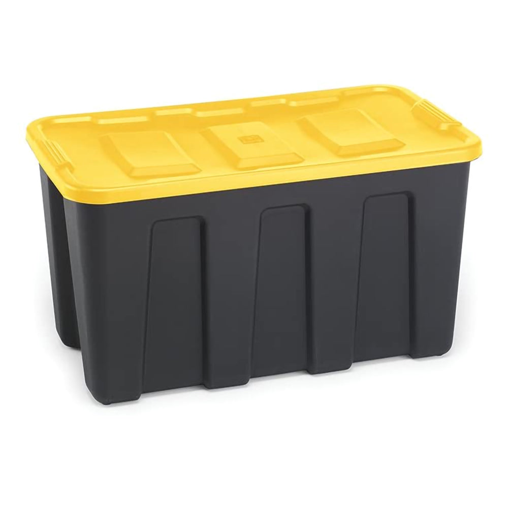HOMZ Durabilt 34 Gallon Plastic Organizer Storage Bin Tote with Lid (4 Pack)