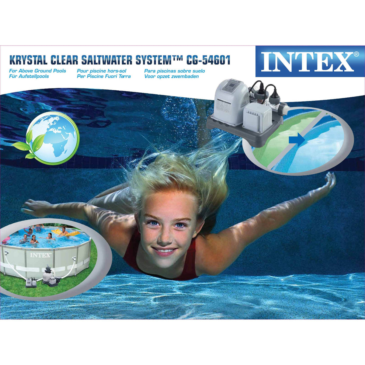 INTEX 120v Krystal Clear Saltwater System Chlorinator (Open Box)