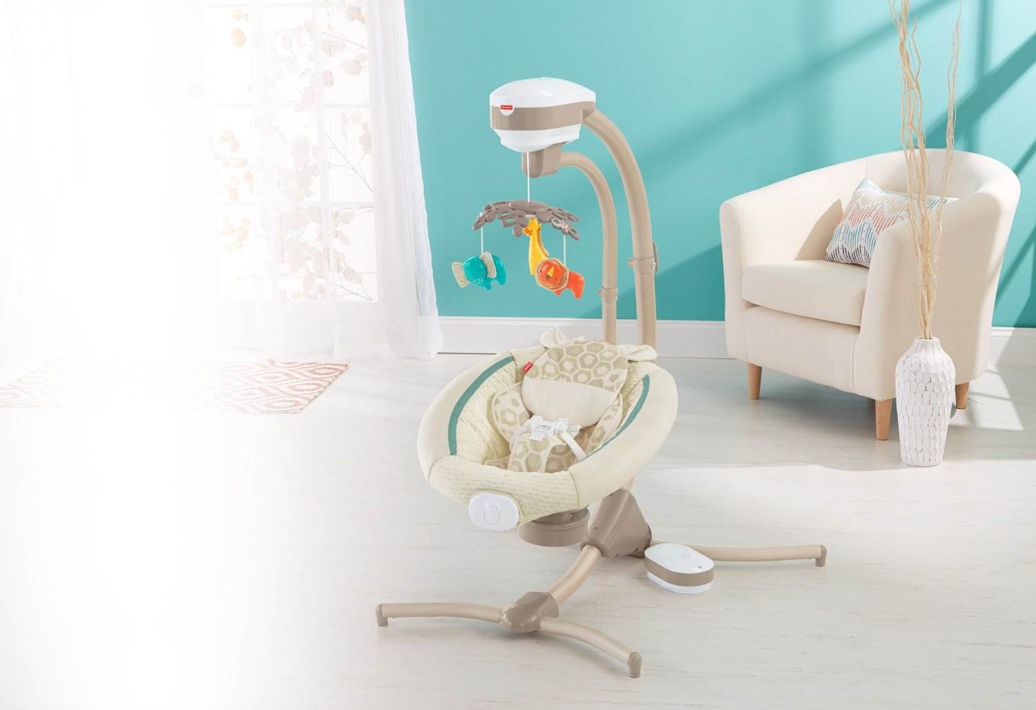 Fisher Price Soothing Savanna Cradle 'n Swing With Calming Vibrations (Open Box)