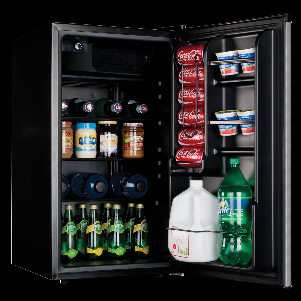 Haier 4-Cubic Foot Compact Fridge With Freezer, Stainless Steel (Open Box)