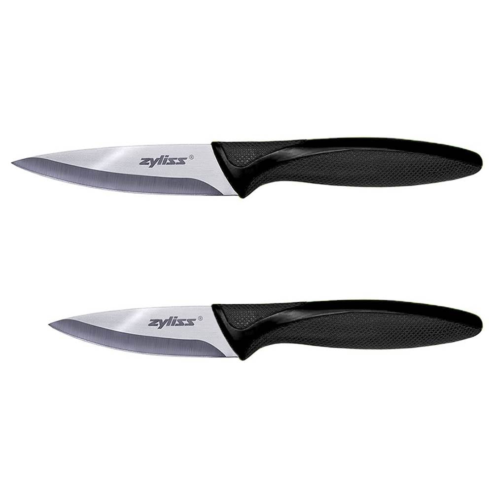 Zyliss Black Ceramic Paring Knife Set with Soft-Grip Handles, 1-Pair (Open Box)