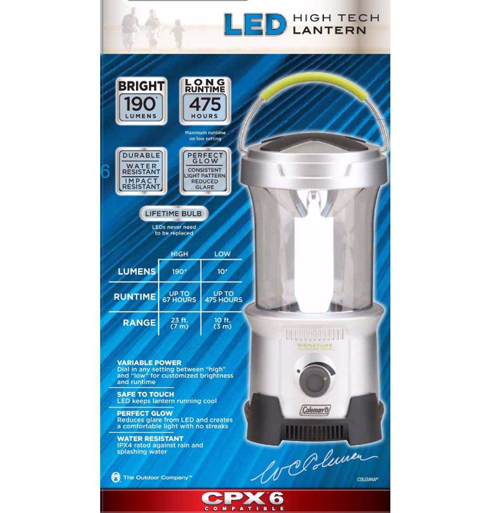 Coleman 4D High Tech Water Resistant LED Camping Lantern (Open Box)