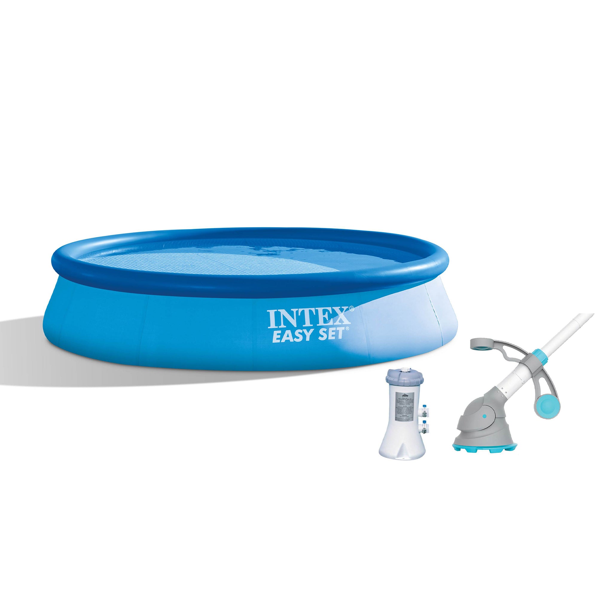 Intex 12ft x 30in Easy Set Above Ground Pool with Filter Pump & Automatic Vacuum - VMInnovations